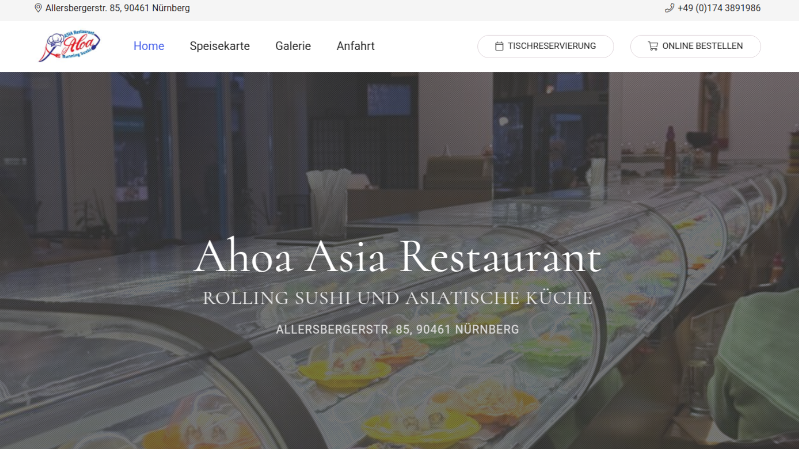 Ahoa Asia Restaurant Website
