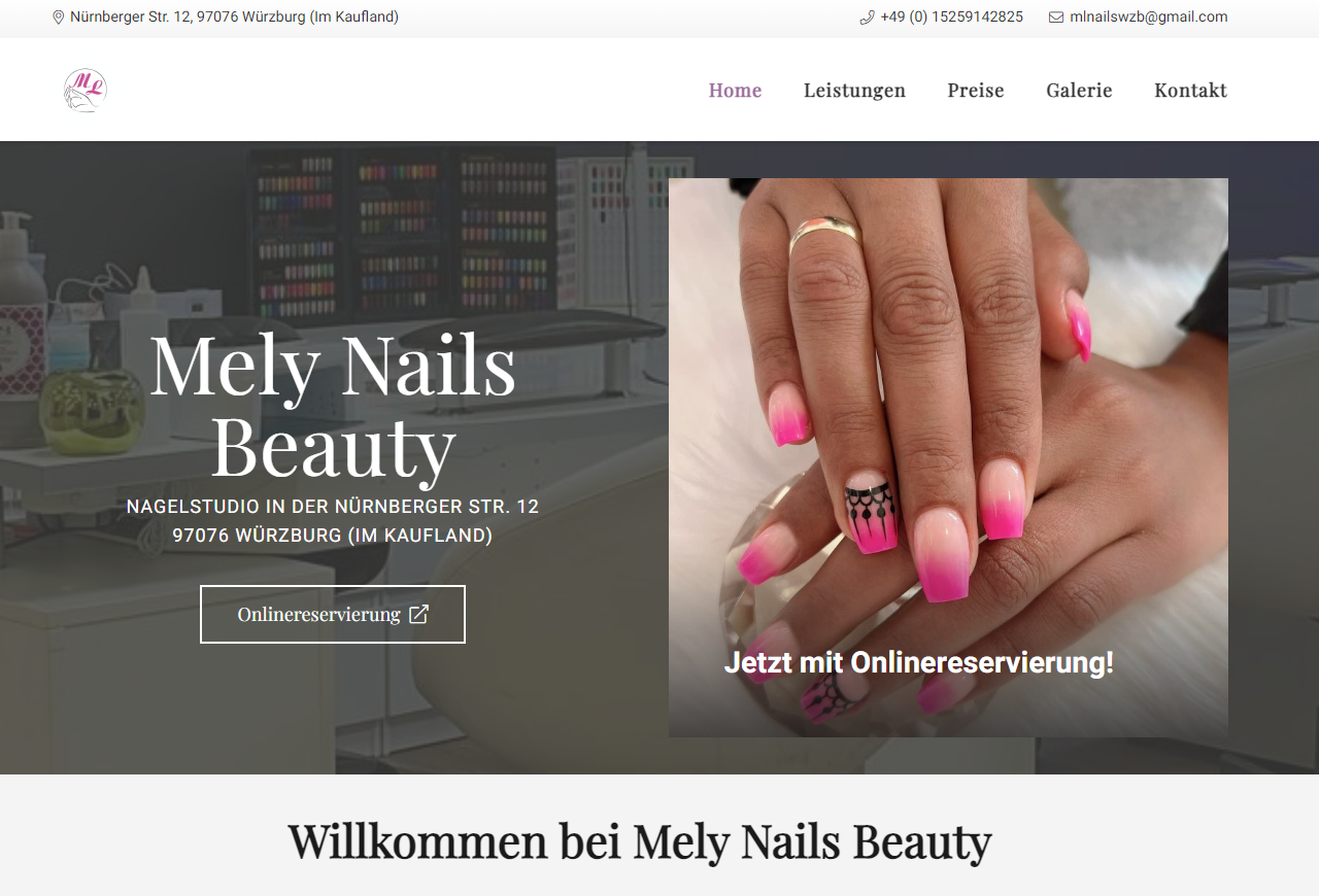 ML Nails Beauty Website